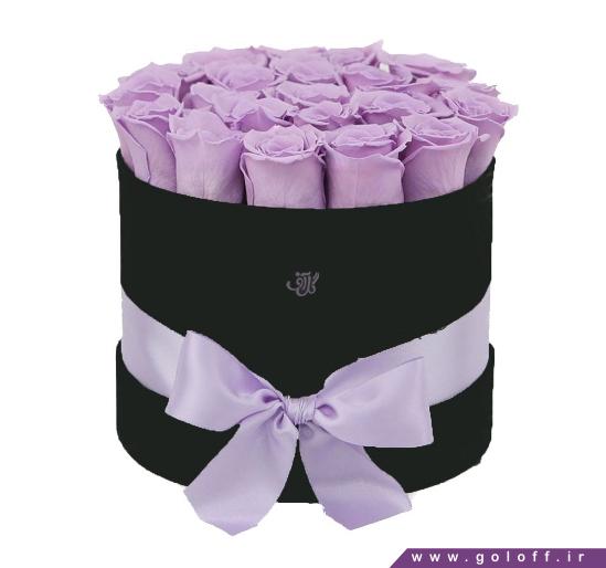 قیمت جعبه گل رز - جعبه گل ولنتاین پرپل لاویش - Purple Lovish | گل آف
